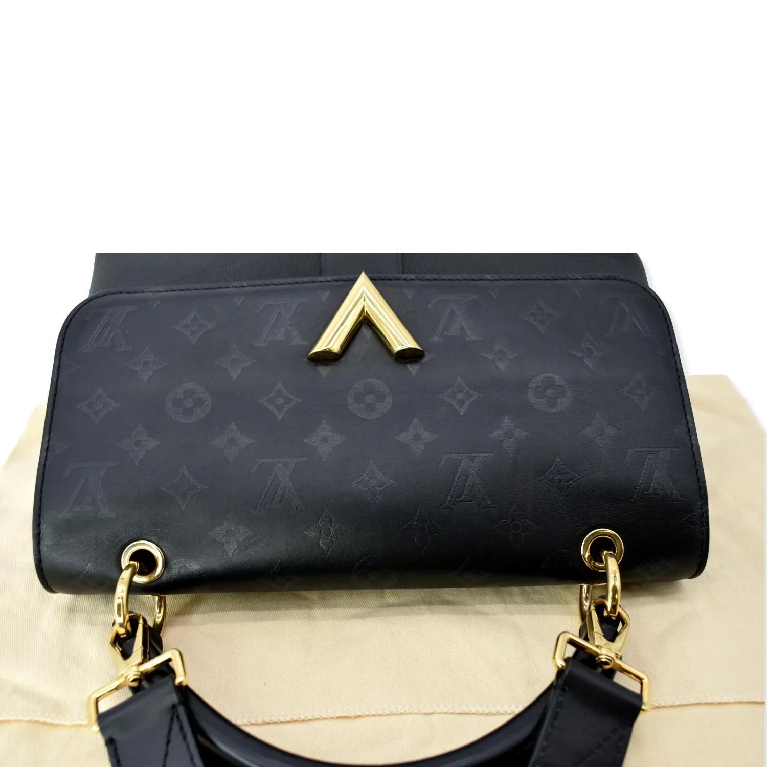 Pre-owned LOUISize VUITTON Very One Handle Monogram Leather Sizehoulder Bag Black