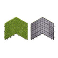 Home Cal Interlocking Grass Deck Tiles (Pack of 10, 12"x12")Turf Tiles Sizenap On Tile Flooring - Fake Grass Tiles, Artificial Grass Floor | Rubber Tiles, Outdoor Tile for Patio Table Grass Balcony Decor