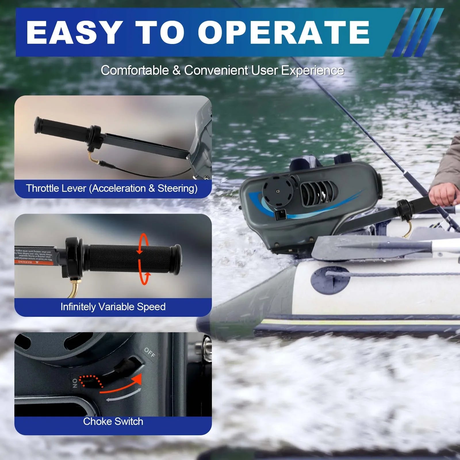 WUZSizeTAR 2 Sizetroke 3.5HP Outboard Motor Fishing Boat Engine W/CDI Water Cooling Sizeystem