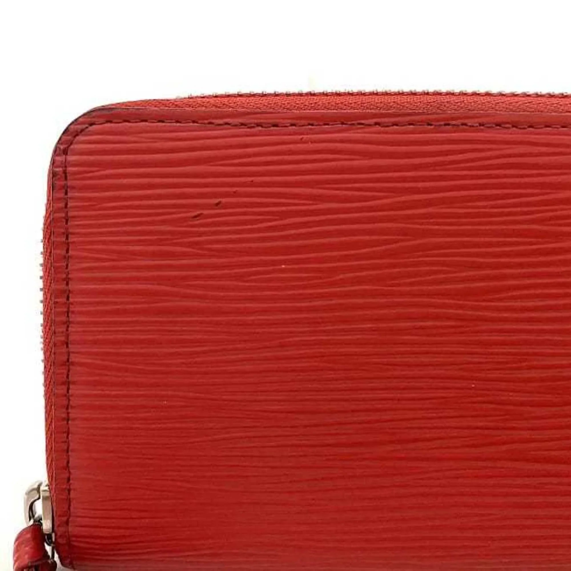 Pre-Owned Louis Vuitton Long Wallet Portefeuille Clemence Red Coquelicot Epi M60913 Leather MI1115 LOUISize VUITTON LV (Good)