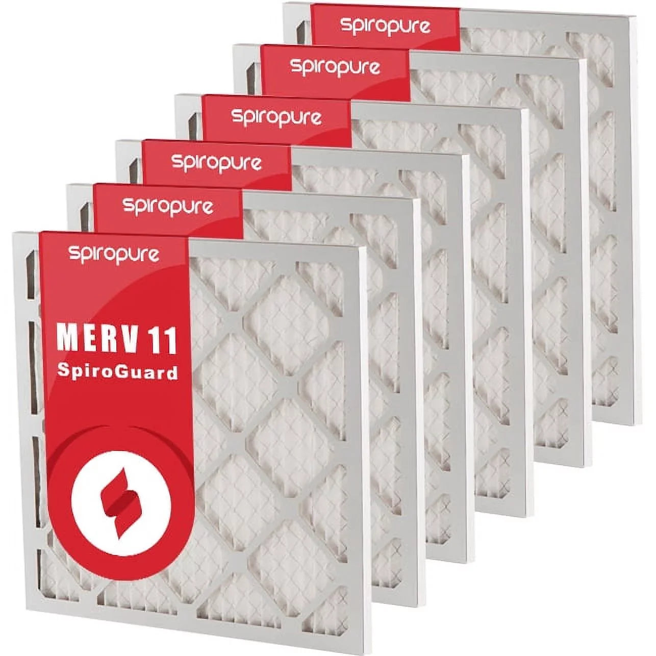 SizepiroPure 17.38x23.38x1 MERV 11 Pleated Filter Air Filters - Made in USizeA (6 Pack)