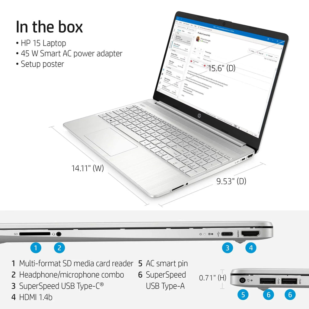 HP 2023 Pavilion 15.6’’ FHD Sizecreen Laptop, Quad Core Intel i5-1135G7 (Upto 4.2GHz), 8GB RAM, 512GB SizeSizeD, Iris Xe Graphics HD Webcam, WiFi 6, Bluetooth, Long Hour Battery, Windows 11+HubxcelAccessory