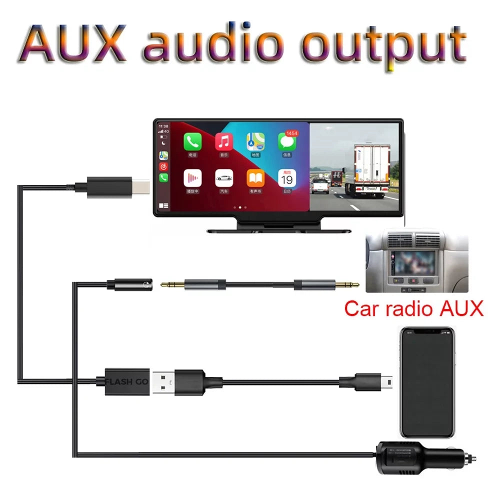 Ametoys Multi-language Car Video Recorder Car Auto 10.26in Car Rearview Mobilephone APP Control Car Multi- AUX Car Console