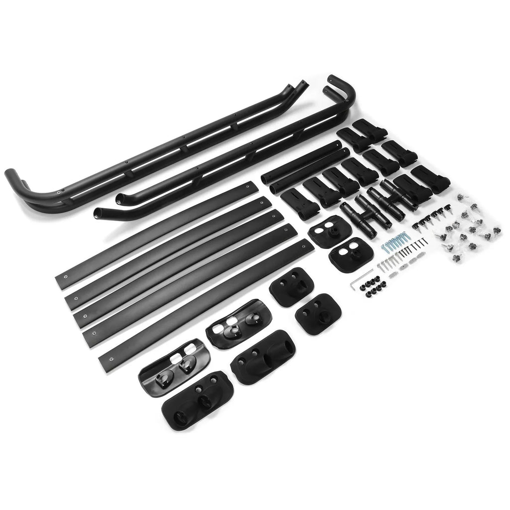 Roof Rack Basket Compatible with 2010-2023 Toyota 4Runner Rooftop Luggage Cargo Carrier Extra Bar Black Powder Coated Aluminum