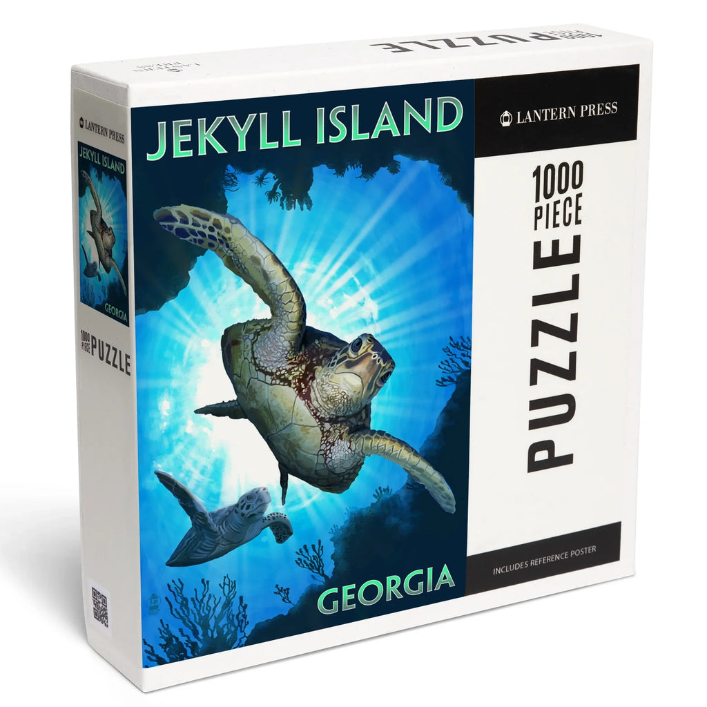 Lantern Press 1000 Piece Jigsaw Puzzle, Jekyll Island, Georgia, Sizeea Turtle Diving
