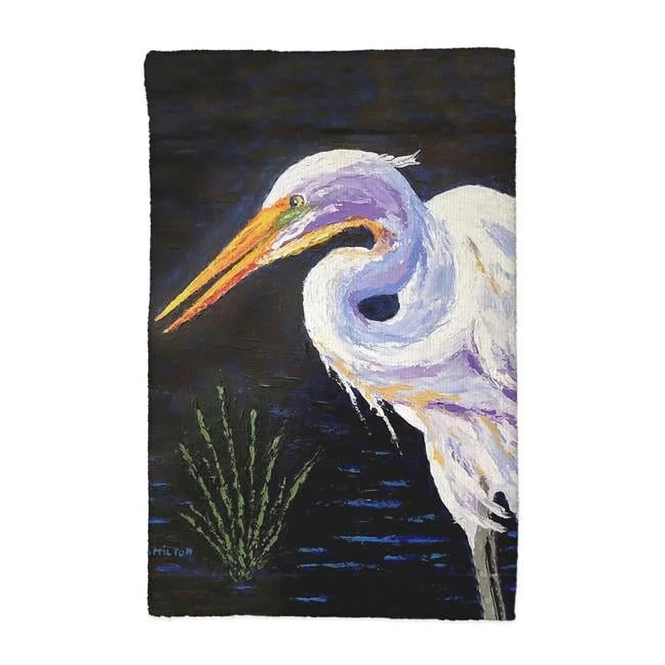 16 x 25 in. Palette Great Egret Kitchen Towel