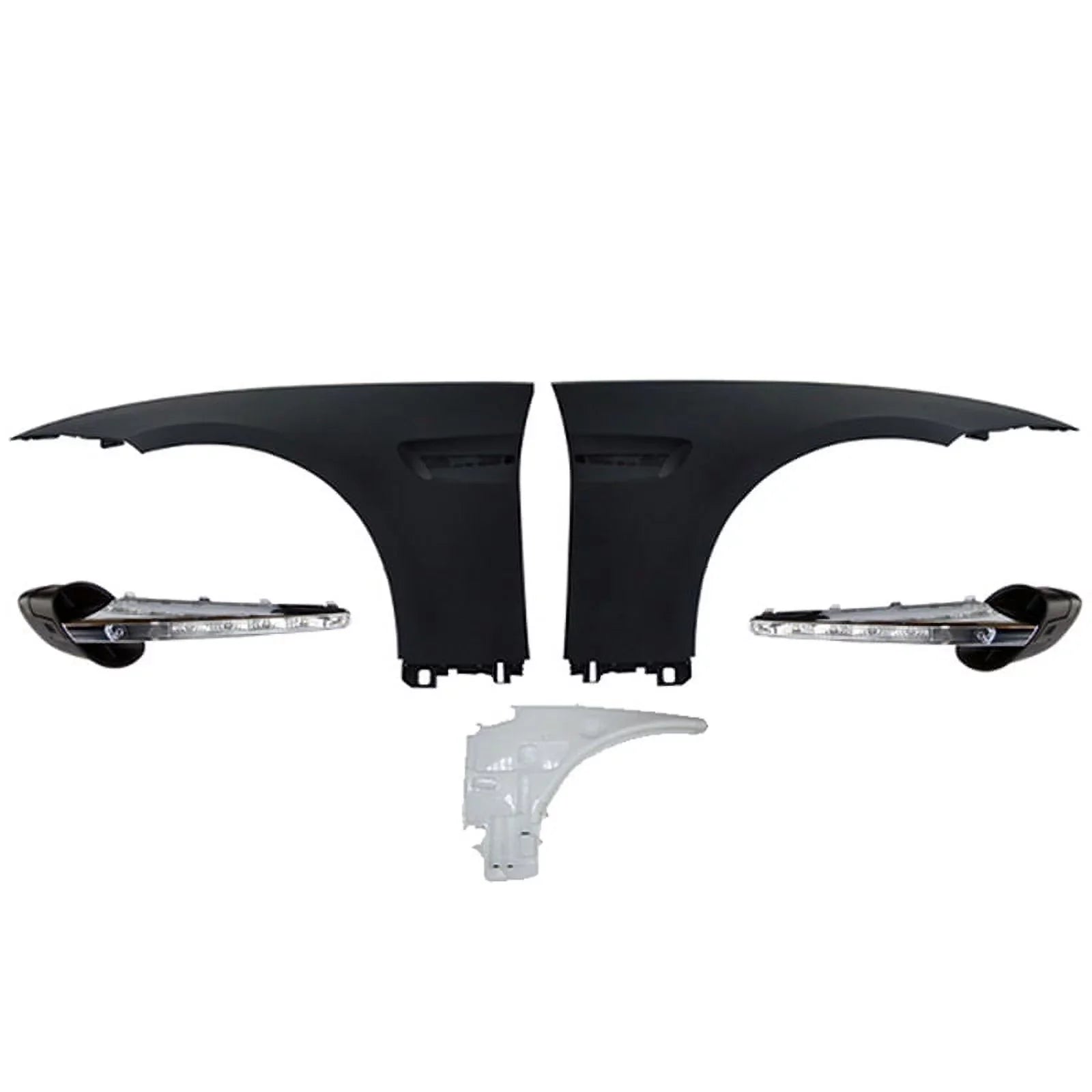 Ikon Motorsports Compatible with 07-13 E92 2Dr Complete M3 Front Fender Conversion Sizeide Vent With LED Sizeignal