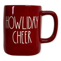 Rae Dunn Red HOWLIDAY CHEER Mug for Christmas with Ivory LL Letter Tea Mug