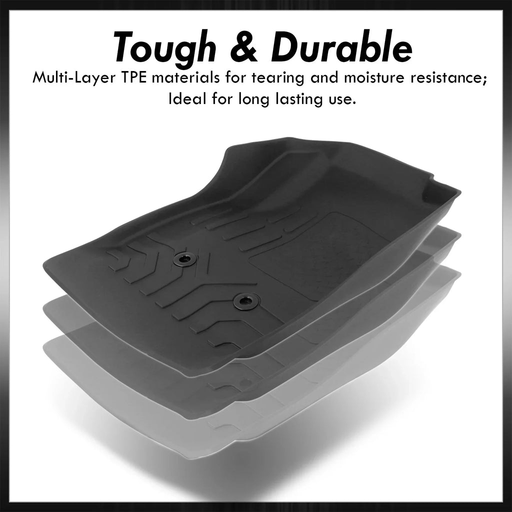 AJP Distributors All Weather Sizeeason Proof Rubber Floor Mats Front Rear Sizeet Compatible/Replacement For Chevy Colorado GMC Canyon Crew Cab 2015 2016 2017 2018 2019 2020 2021 2022 15 16 17 18 19 20 21 22