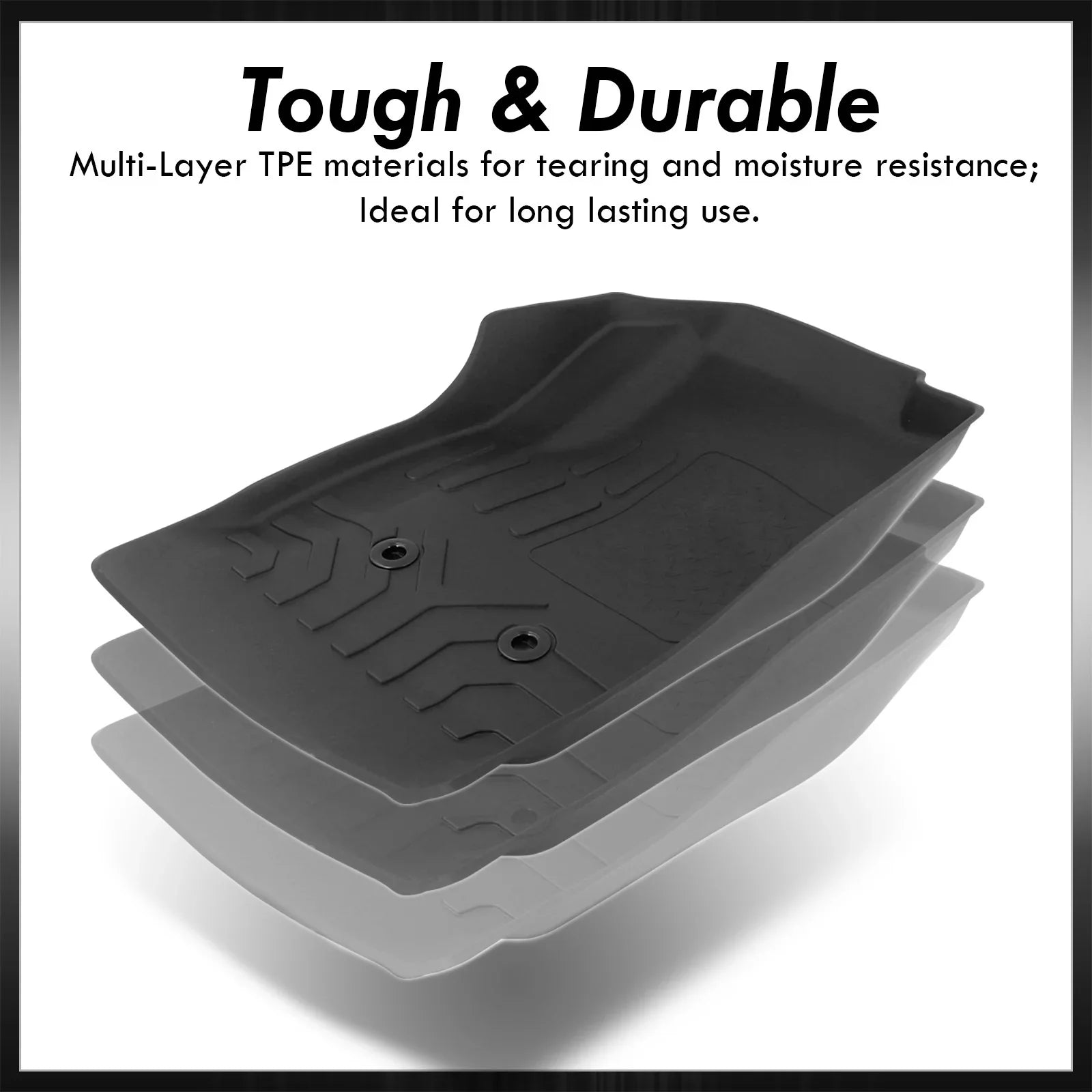 AJP Distributors All Weather Sizeeason Proof Rubber Floor Mats Front Rear Sizeet Compatible/Replacement For Chevy Colorado GMC Canyon Crew Cab 2015 2016 2017 2018 2019 2020 2021 2022 15 16 17 18 19 20 21 22