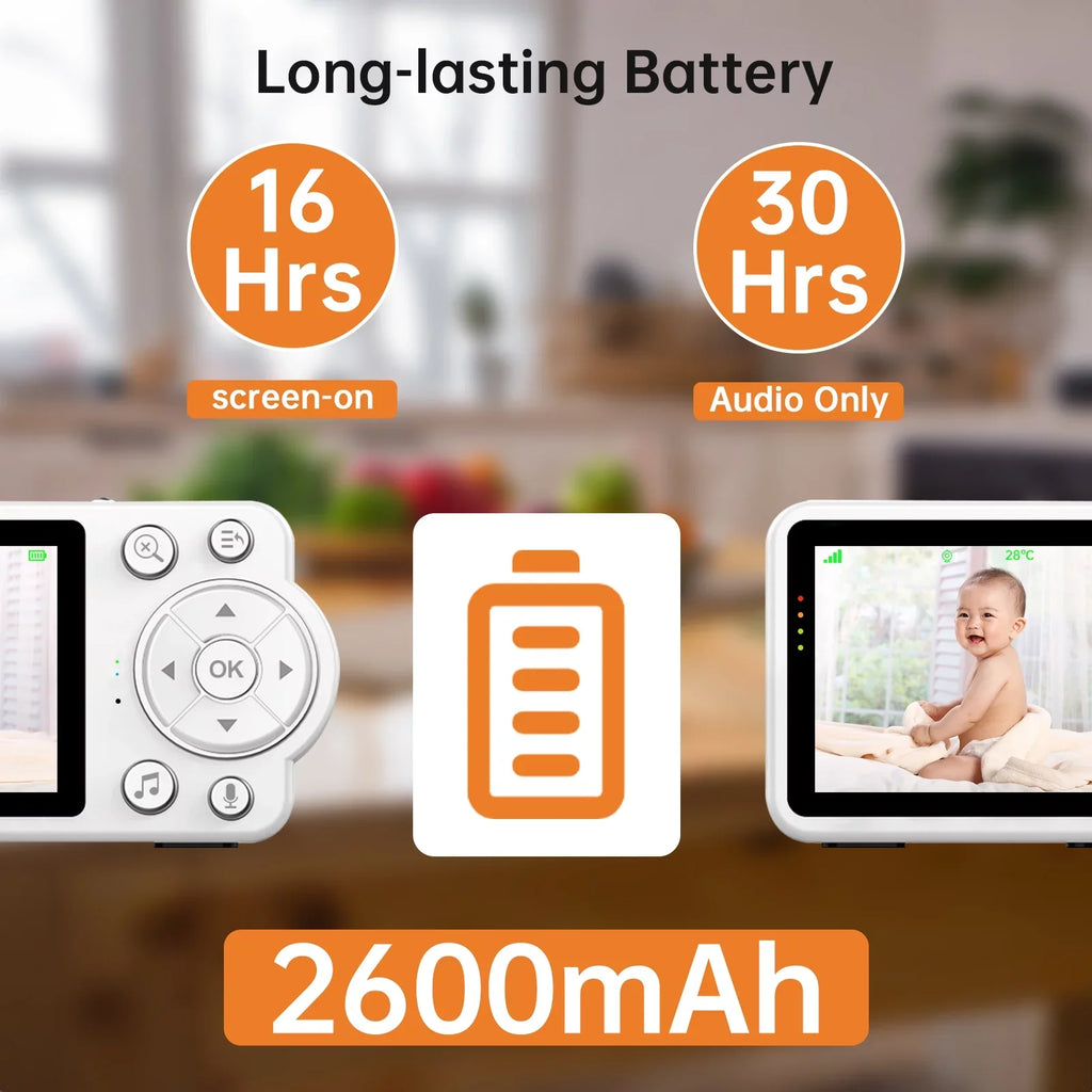 Fixdono Baby Monitor with Camera and Audio, Video Baby Monitor, Night Vision, 2-Way Talk, 480P