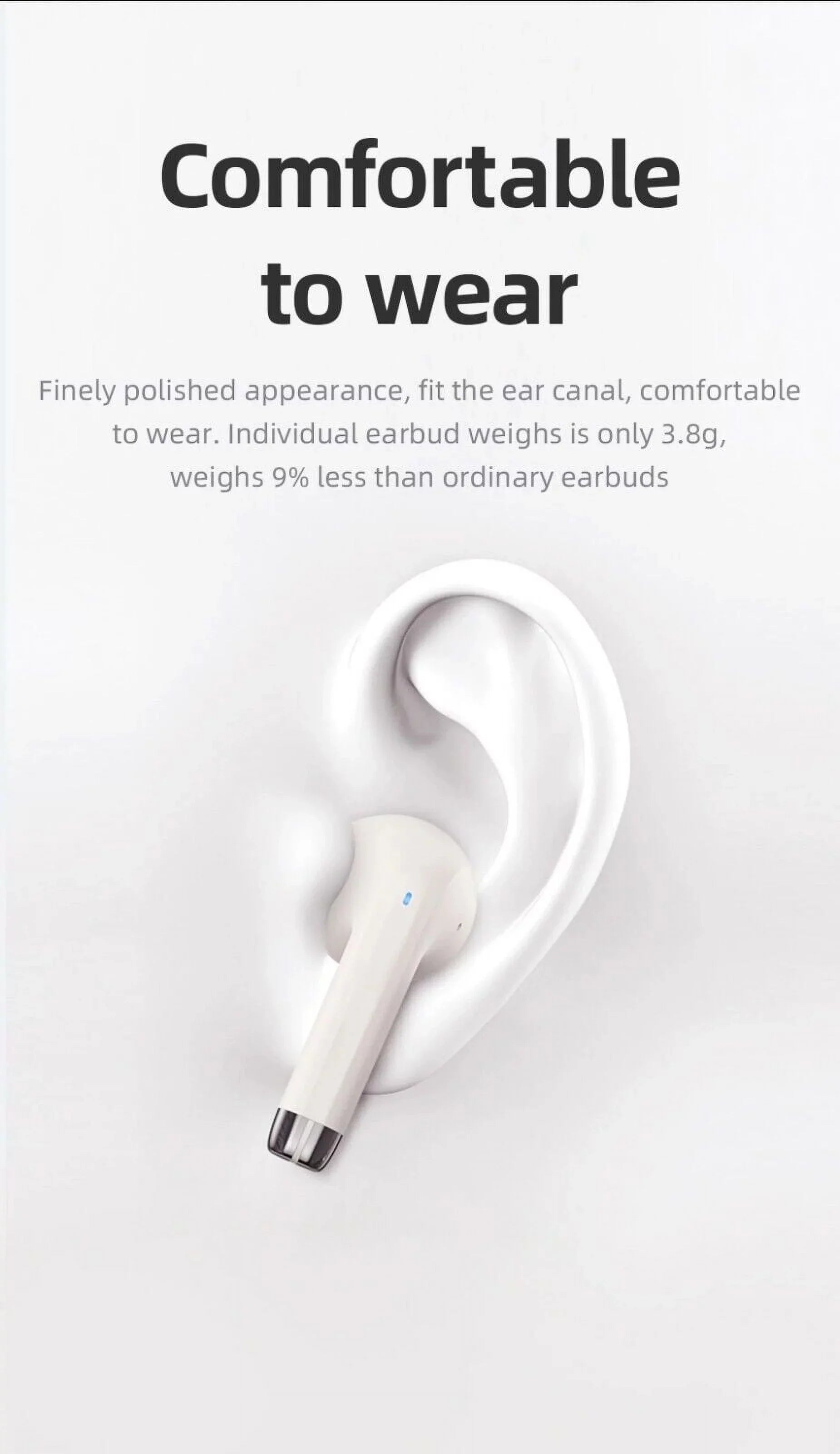 for Sizeony Xperia 1 IV Wireless Earbuds Bluetooth 5.3 Headphones with Charging Case,Wireless Earphones with Noise Cancelling Mic,IPX4 Waterproof Earphones,Touch Control - Ivory