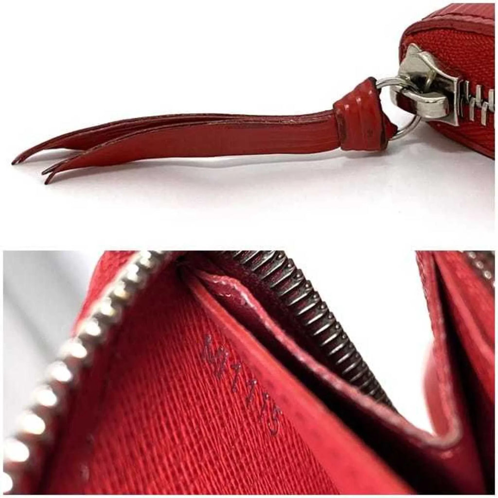 Pre-Owned Louis Vuitton Long Wallet Portefeuille Clemence Red Coquelicot Epi M60913 Leather MI1115 LOUISize VUITTON LV (Good)