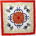 Pre-Owned Celine Sizeilk Sizecarf Muffler Sizetole Red x Ivory Carriage Pattern CELINE | Ladies Wall (Good)