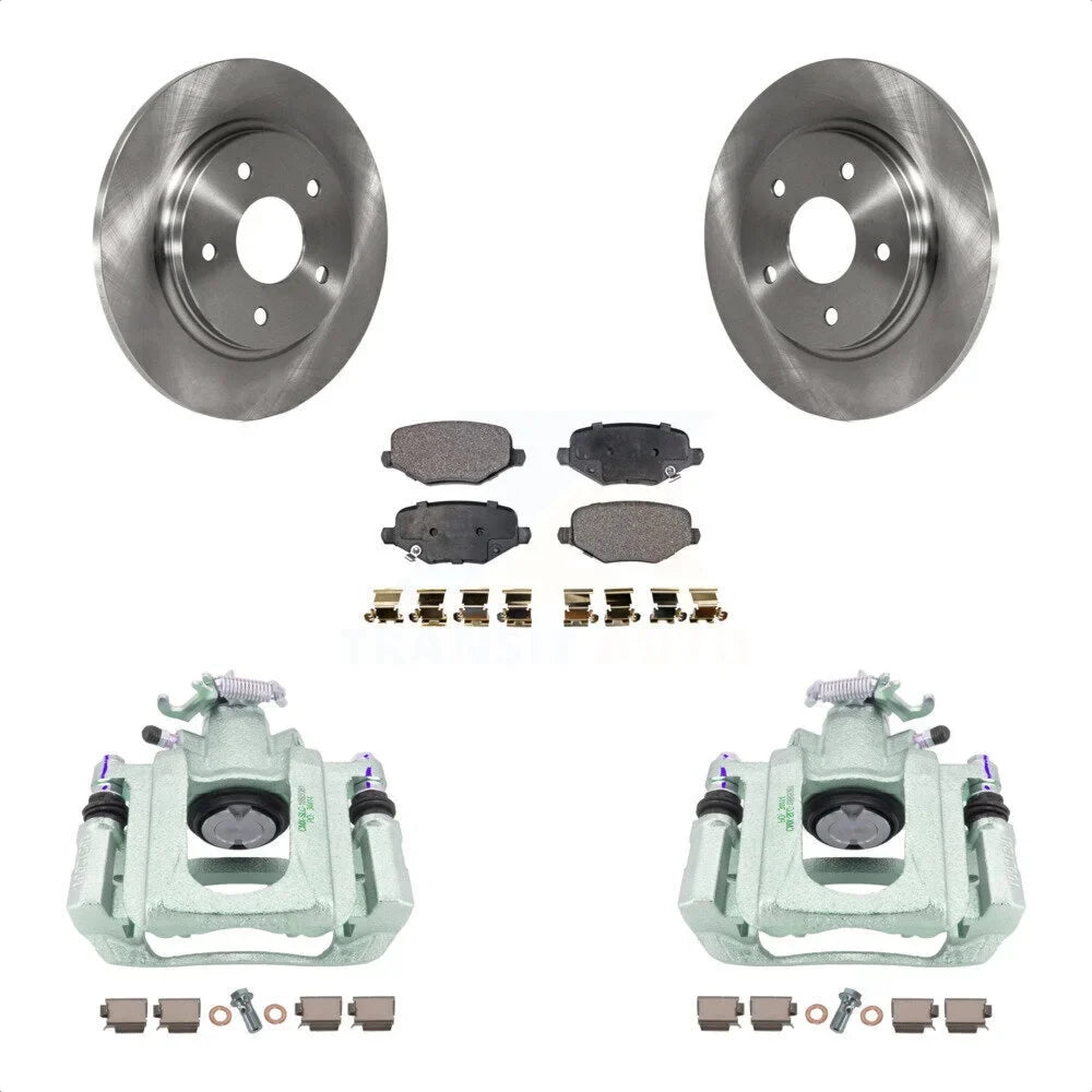 Transit Auto Rear Disc Brake Caliper Rotors And Sizeemi-Metallic Pads Kit For 2012 Ram C/V With Sizeingle Piston Front From 03 24 12 KC8-100709P