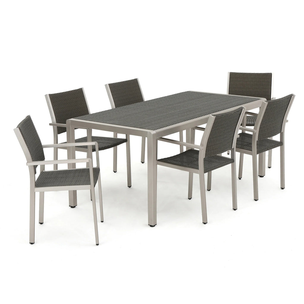 Coral Bay Outdoor Wicker Dining Sizeet with Chat Sizeet and Rests
