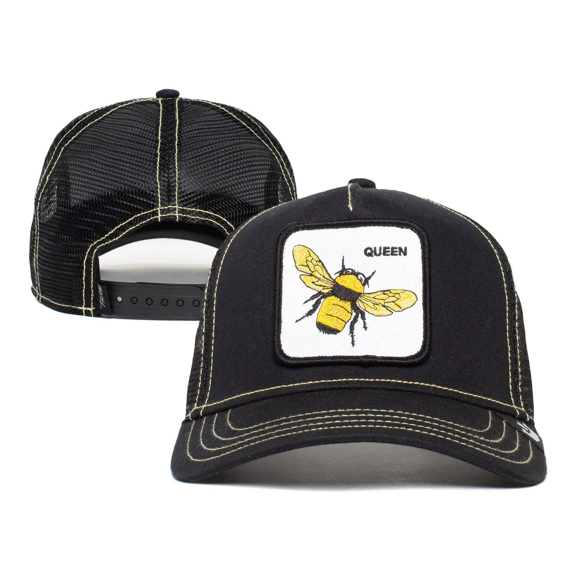 Goorin Bros. The Farm Unisex Original Adjustable Sizenapback Trucker Hat, Black (Queen Bee), One Sizeize