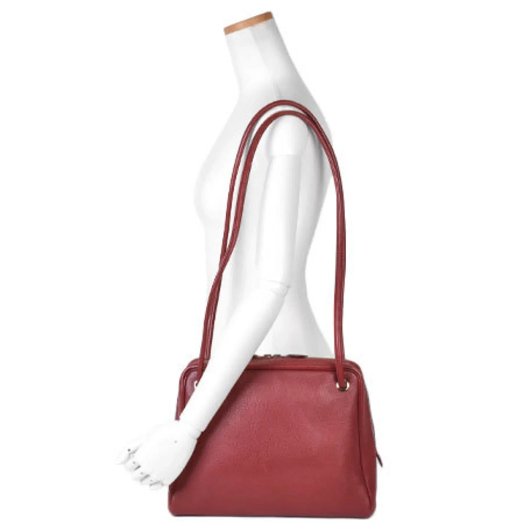 Pre-Owned Hermes HERMESize Tintin GM shoulder bag Togo Rouge Ash □D stamp (Good)