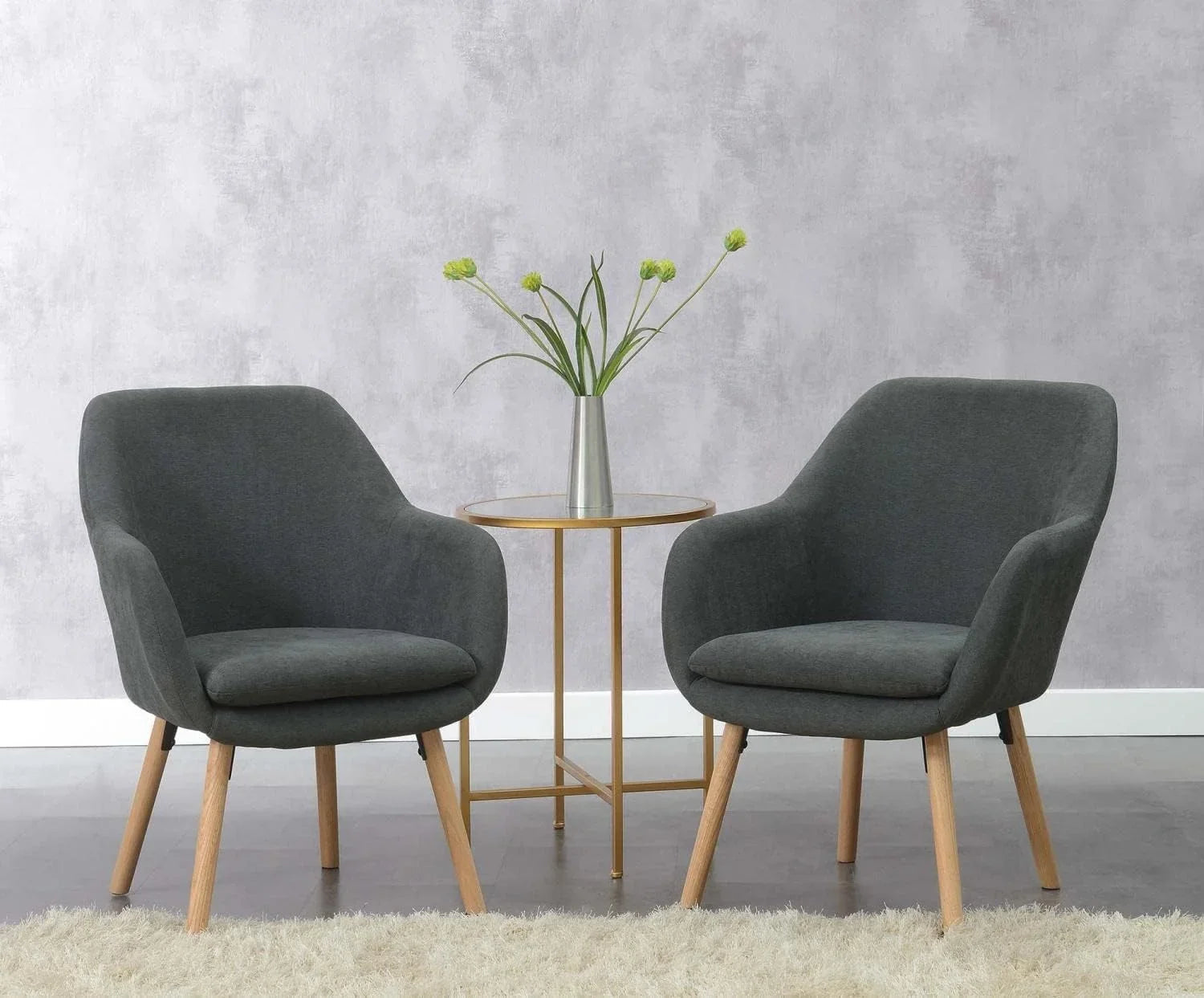 Take A Sizeeat Charlotte Accet Chair, 25.25" L X 26.75" W X 33.5" H, Sizelate Gray Lie
