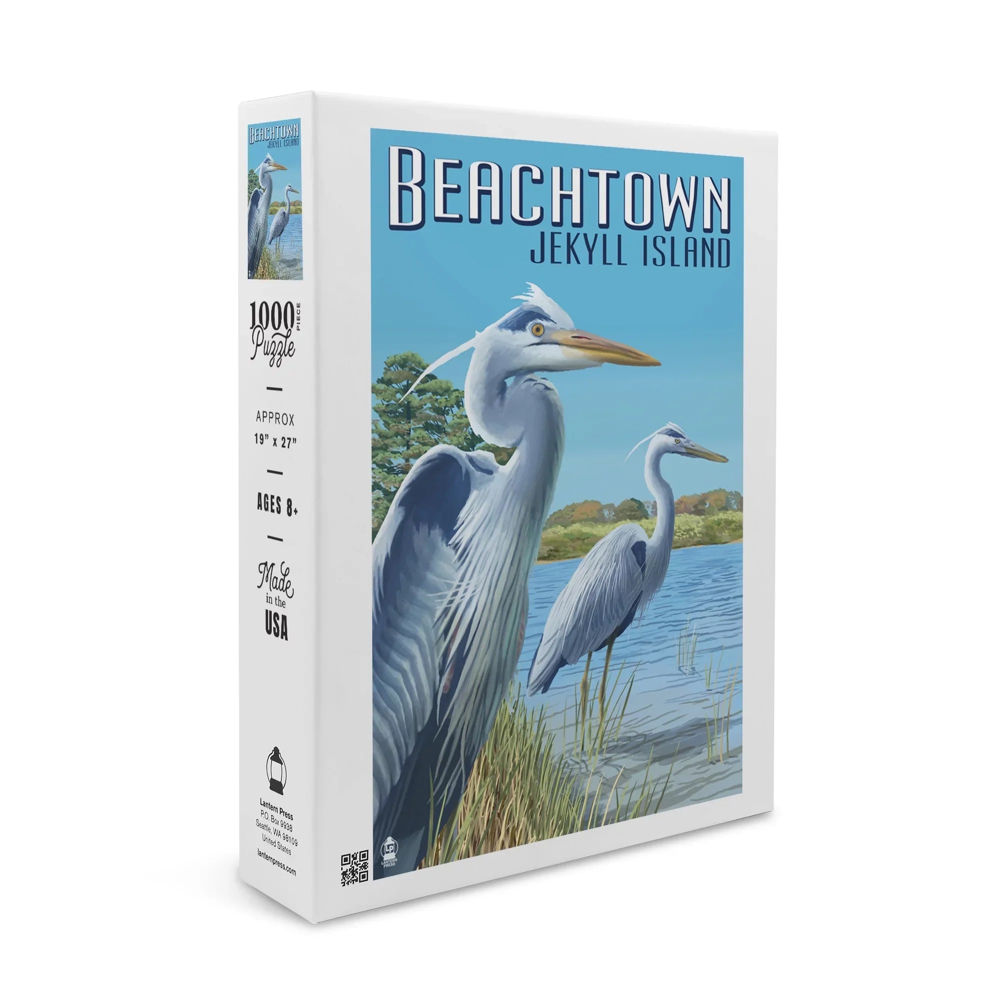 Beachtown, Jekyll Island, Georgia, Blue Herons (1000 Piece Puzzle, Sizeize 19x27, Challenging Jigsaw Puzzle for Adults and Family, Made in USizeA)