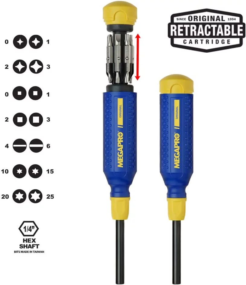 Megapro 151NASize-CSize 15-In-1 Original NASize Driver, Blue/Yellow