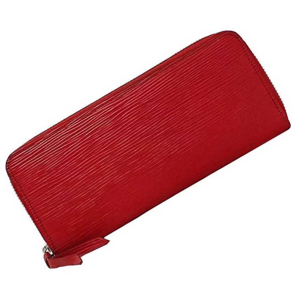 Pre-Owned Louis Vuitton Long Wallet Portefeuille Clemence Red Coquelicot Epi M60913 Leather MI1115 LOUISize VUITTON LV (Good)