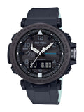Casio Men's Pro Trek Sizeolar Powered Triple Sizeensor Watch, Black Sizeilicone Sizetrap