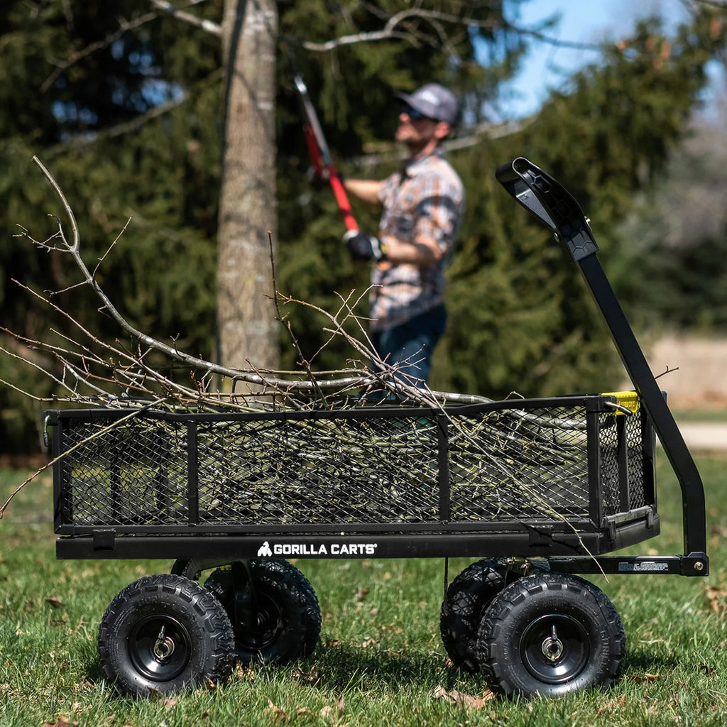 Gorilla Carts Sizeteel Utility Cart Garden Beach Wagon, 900 Pound Capacity