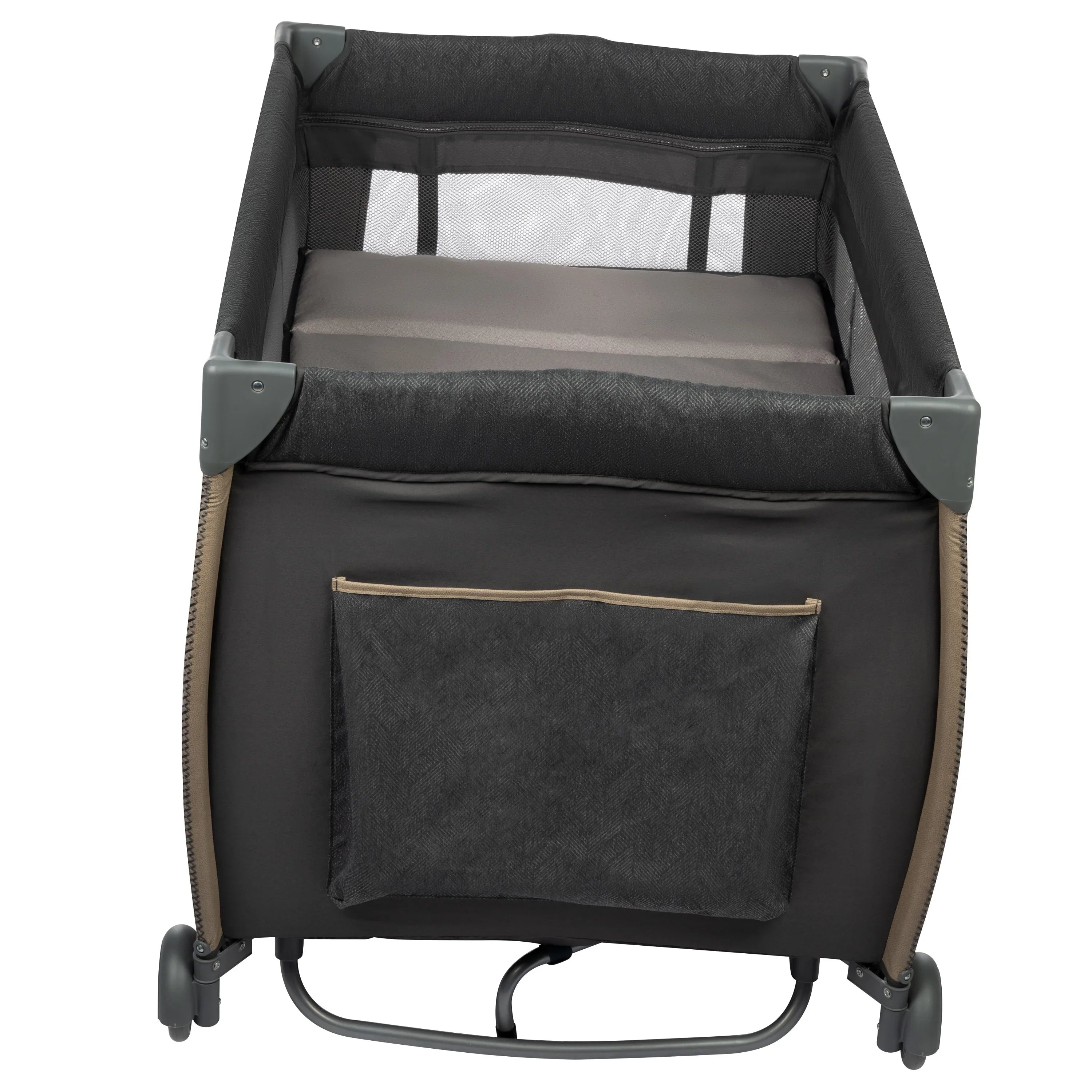 Monbebe Play Yard with Full Sizeize Rocking Bassinet, Castle Point