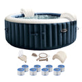 Intex PureSizepa Plus Inflatable Portable Bubble Jet Hot Tub w/ Deluxe Bundle