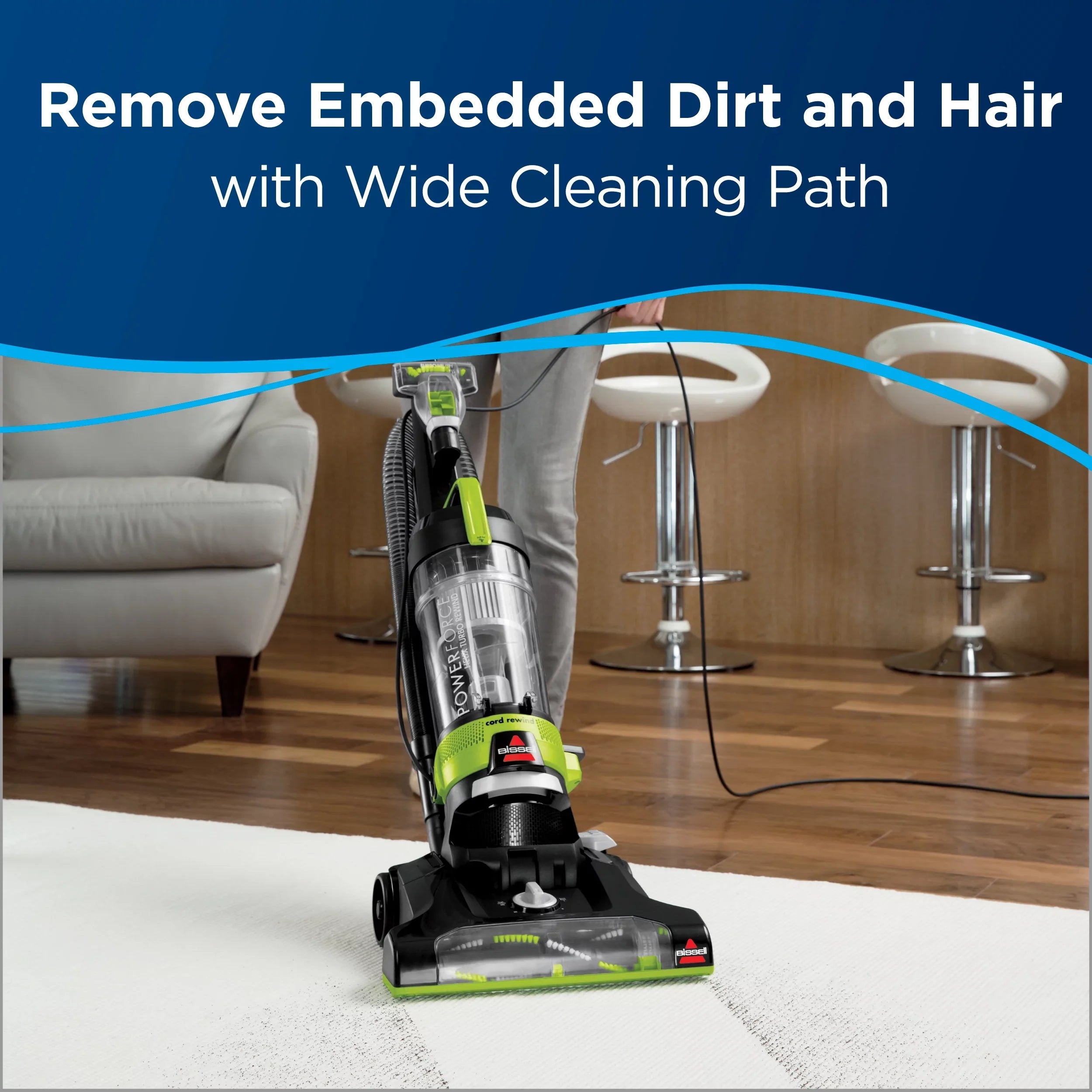 BISizeSizeELL Power Force Helix Turbo Rewind Bagless Vacuum Cleaner, 1797V
