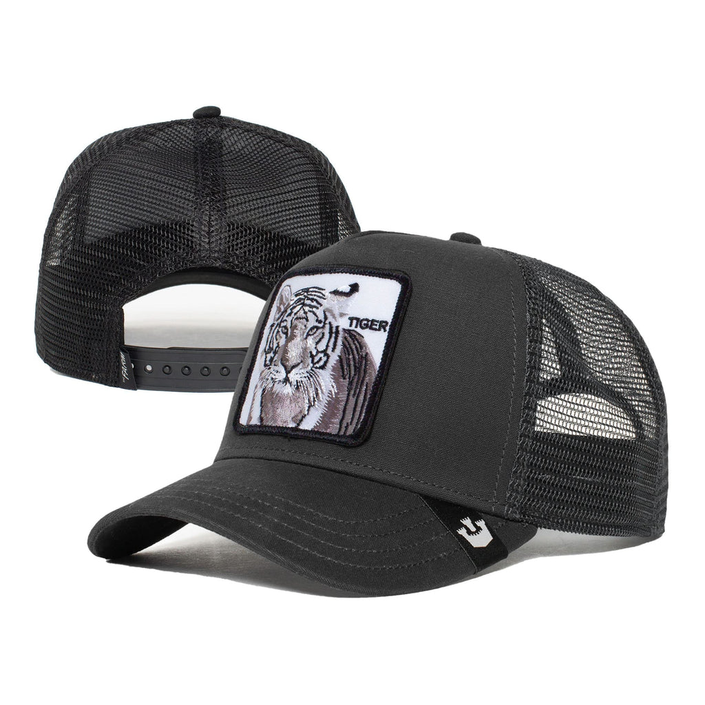 Goorin Bros. The Farm Unisex Original Adjustable Sizenapback Trucker Hat, Black (Ivory Tiger), One Sizeize