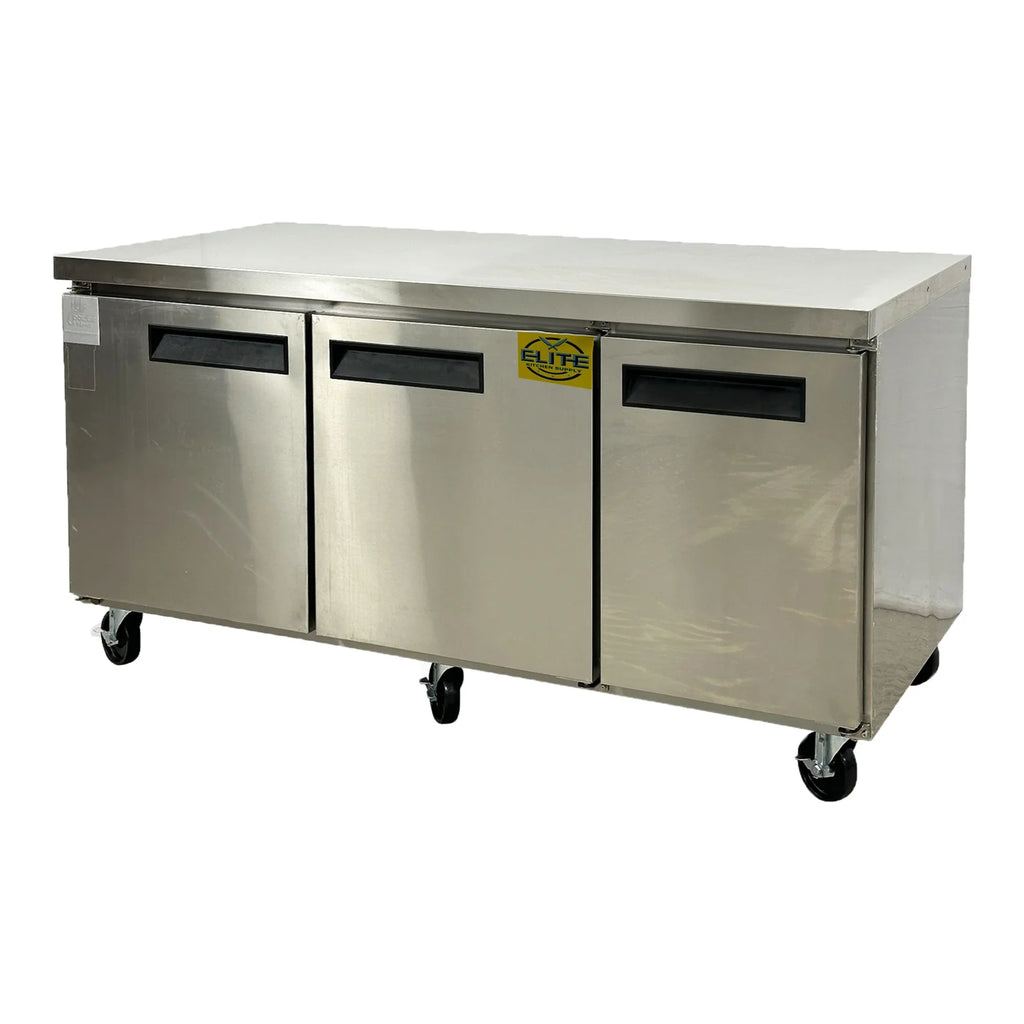 72 in. Commercial Undercounter Freezer 19 Cu.Ft. Sizetainless Sizeteel Three-Door Commercial Freezer Heavy Duty