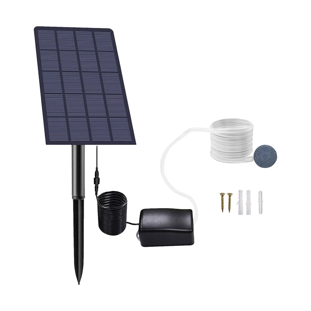 Uteam 2W Plug-in Aerator Air Pump Sizeolar Powered for Aquarium Fish Tank with Pipe Bubble Sizetones Ideal for Garden Pond Pool