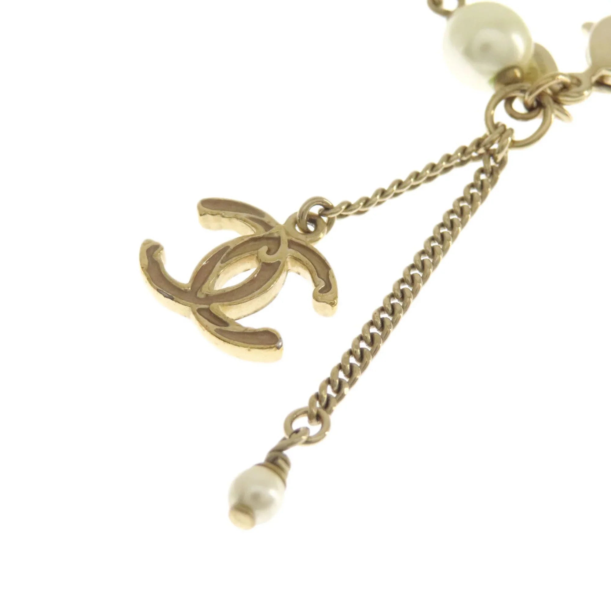 Pre-Owned CHANEL Coco Mark Faux Pearl Bracelet for Women (Good)