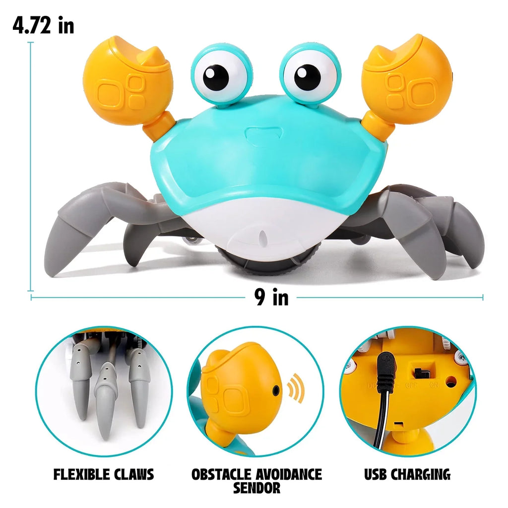 Elpis Colorful Baby Tummy Time Toy Crab For 3 4 5 6 7 8 9 10 11 12 Kids And 36 Months Old Toddlers Learning Crawl & Walking - Ideal Birthday & Christmas Gift