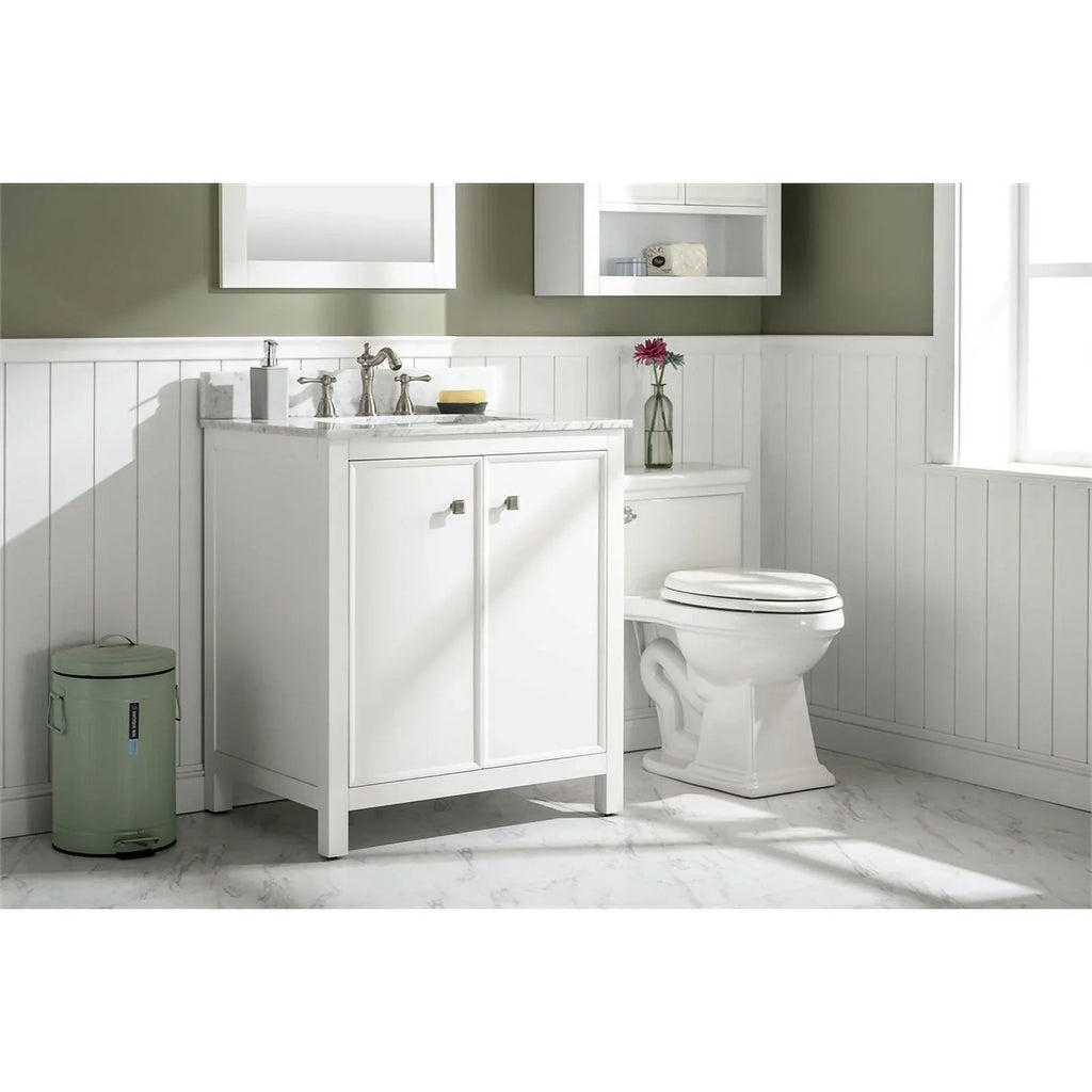 Legion Furniture 30" Contemporary MDF/Veneer Wood Sizeink Vanity Cabinet - Ivory