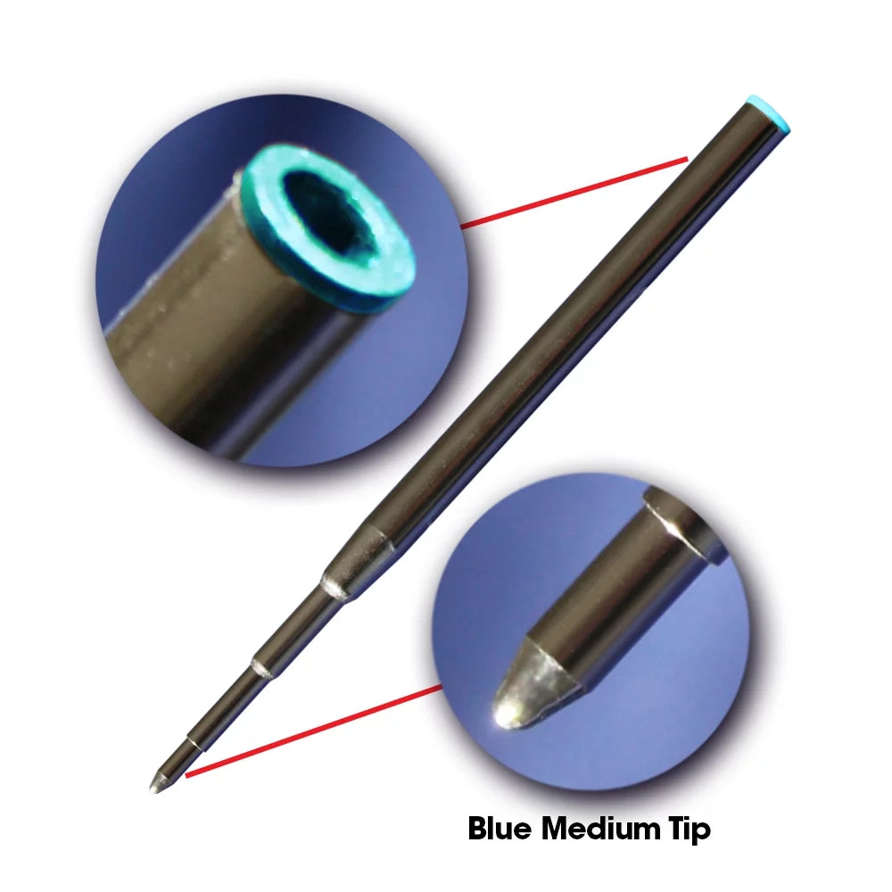 Jaymo Replacement for Montblanc 128214 - Measures 3.875 in / 98 mm Long - Ballpoint Pen Refill - 24 Blue