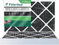 Filterbuy 14x24x1 MERV 8 Odor Eliminator Pleated HVAC AC Furnace Air Filters with Activated Carbon (5-Pack)