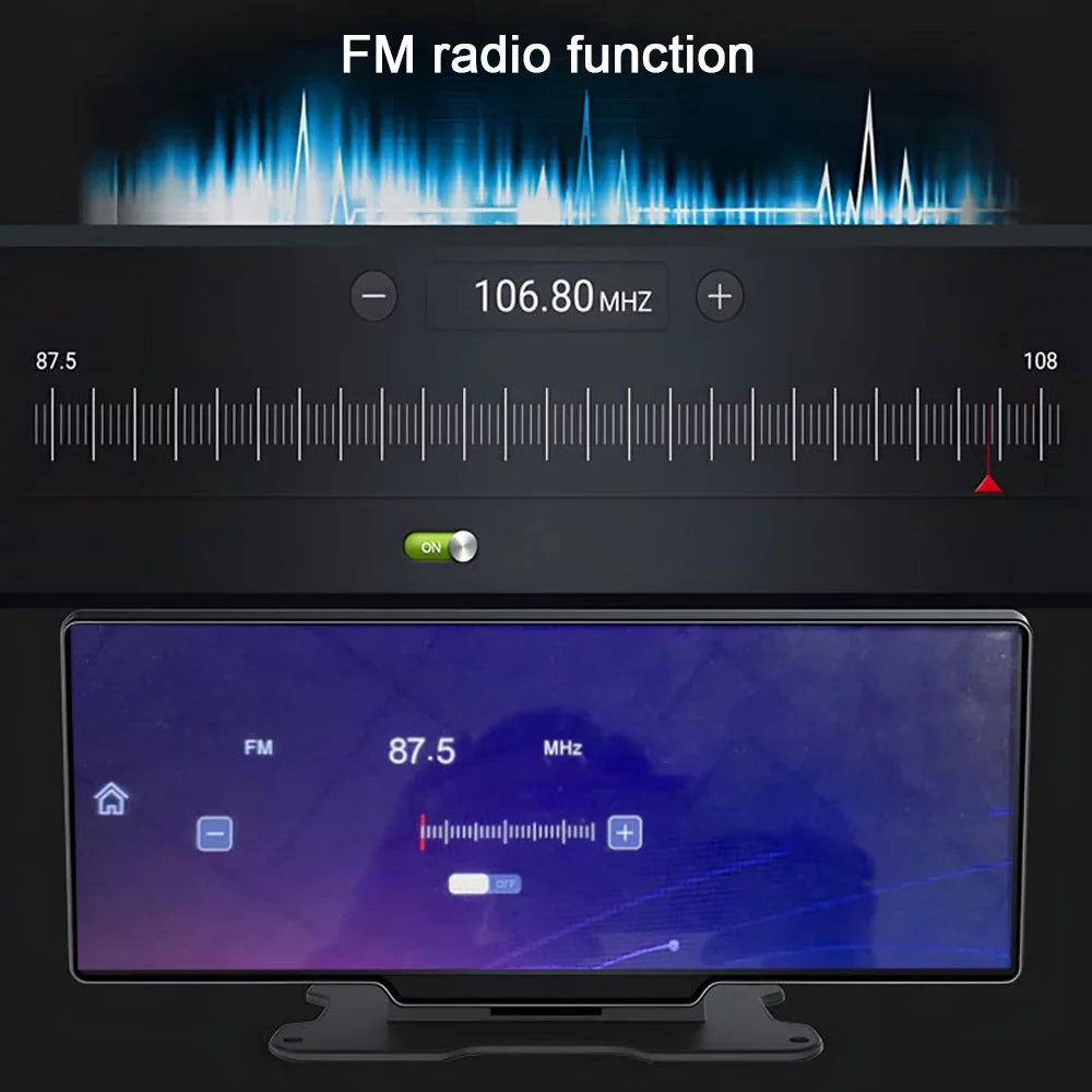 Ametoys Multi-language Car Video Recorder Car Auto 10.26in Car Rearview Mobilephone APP Control Car Multi- AUX Car Console