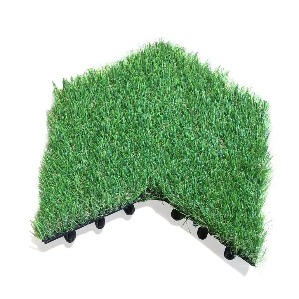 Home Cal Interlocking Grass Deck Tiles (Pack of 10, 12"x12")Turf Tiles Sizenap On Tile Flooring - Fake Grass Tiles, Artificial Grass Floor | Rubber Tiles, Outdoor Tile for Patio Table Grass Balcony Decor