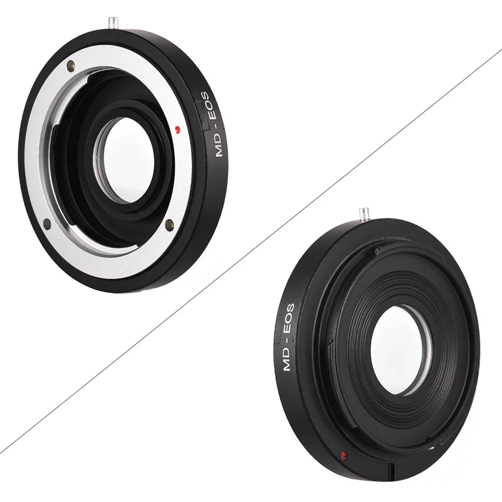 MD- Lens Mount Adapter Ring with Corrective Lens for Minolta MD Lens to Fit for Canon EF Camera Focus Infinity