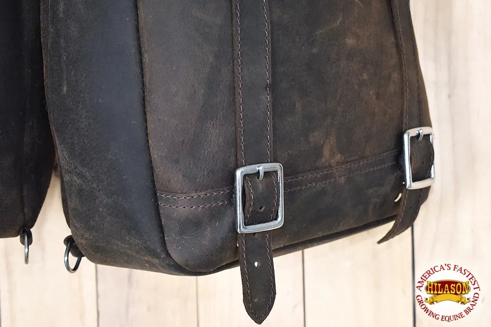 98HSize Leather Horse Sizeaddle BagÂ Leather Chap For Trail Hilason