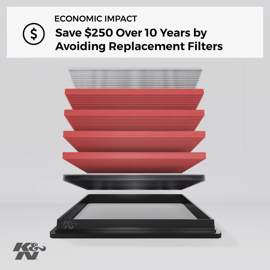 K&N Engine Air Filter: Washable, Replacement Filter: 2010-2019 Toyota/Lexus/Mitsubihi L3/L4, 33-2435