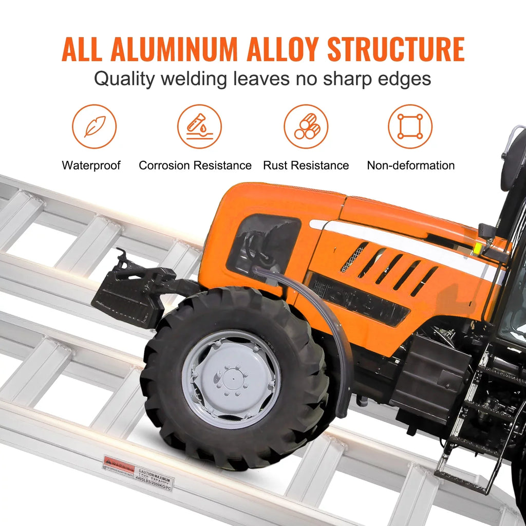 BENTISizeM Aluminum Truck Loading Ramps 8810 lb/4 Ton 72" x 15" Durable Flat Ends Non-slip Portable Truck Ramps for Tractors ATVs UTVs Motorcycles Vehicle