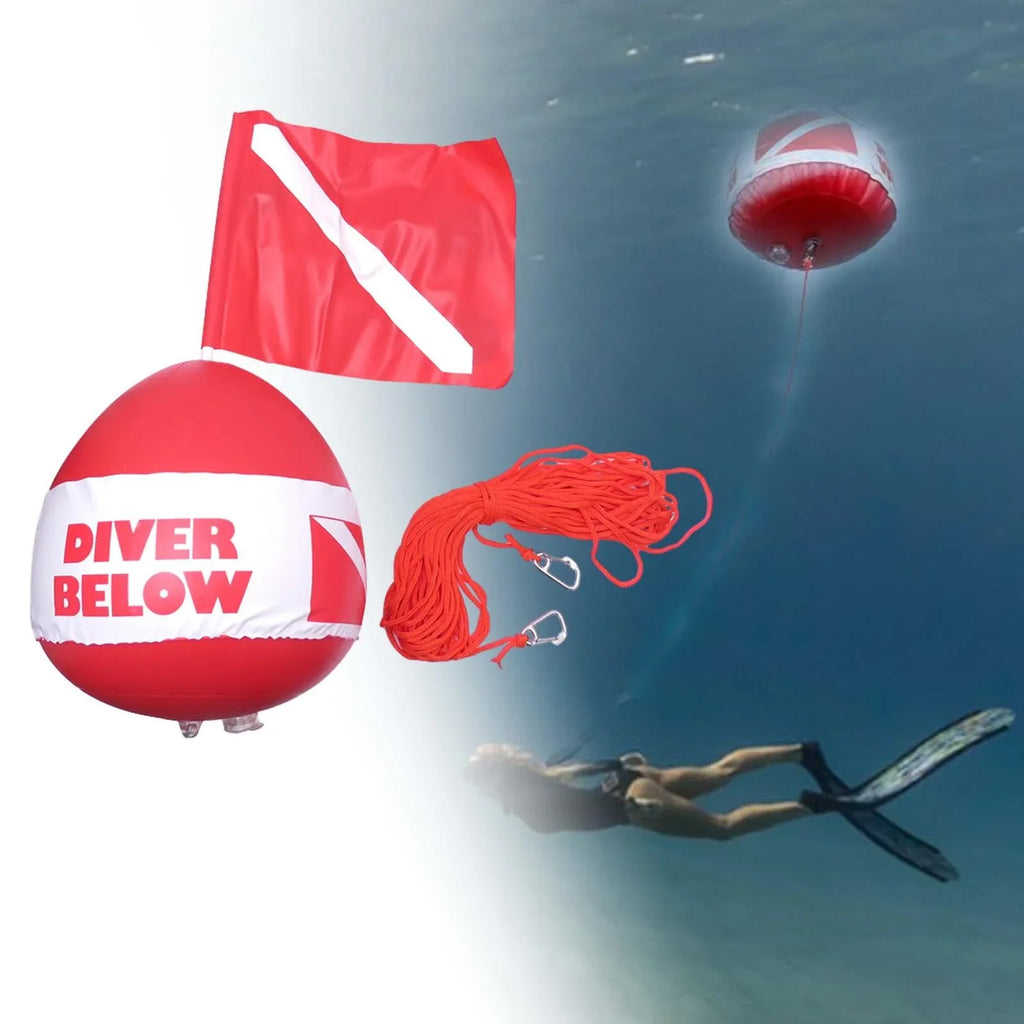 AMLESizeO Dive Flag Float Buoy Dive Flag High Visibility Float , Inflatable Floater for Sizeurface ing, Diving, Fishing