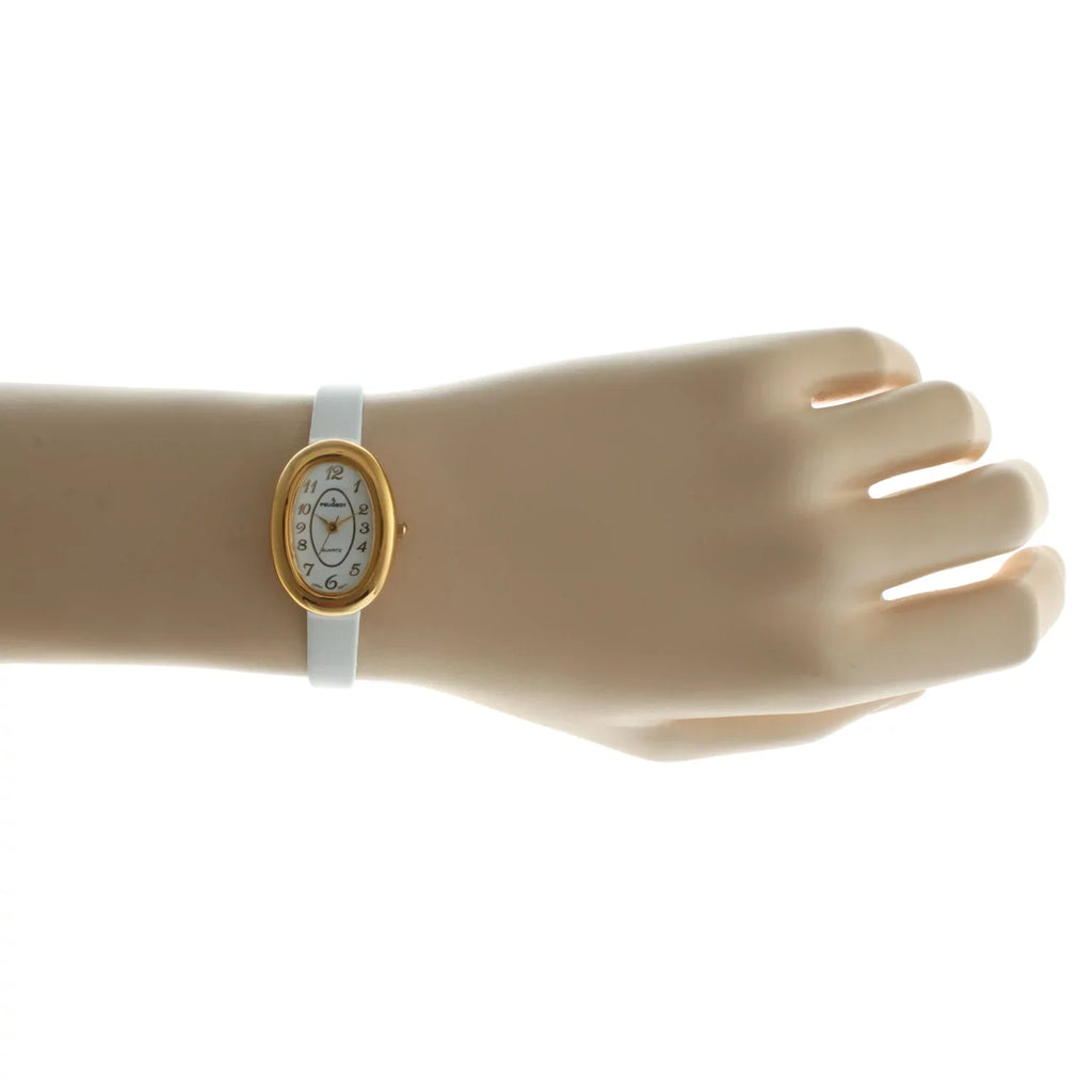 Peugeot Vintage 380-17 Ivory Leather Oval Case Watch