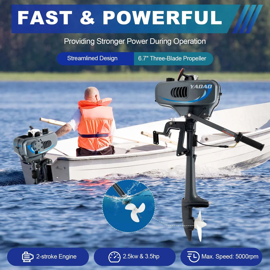 WUZSizeTAR 2 Sizetroke 3.5HP Outboard Motor Fishing Boat Engine W/CDI Water Cooling Sizeystem