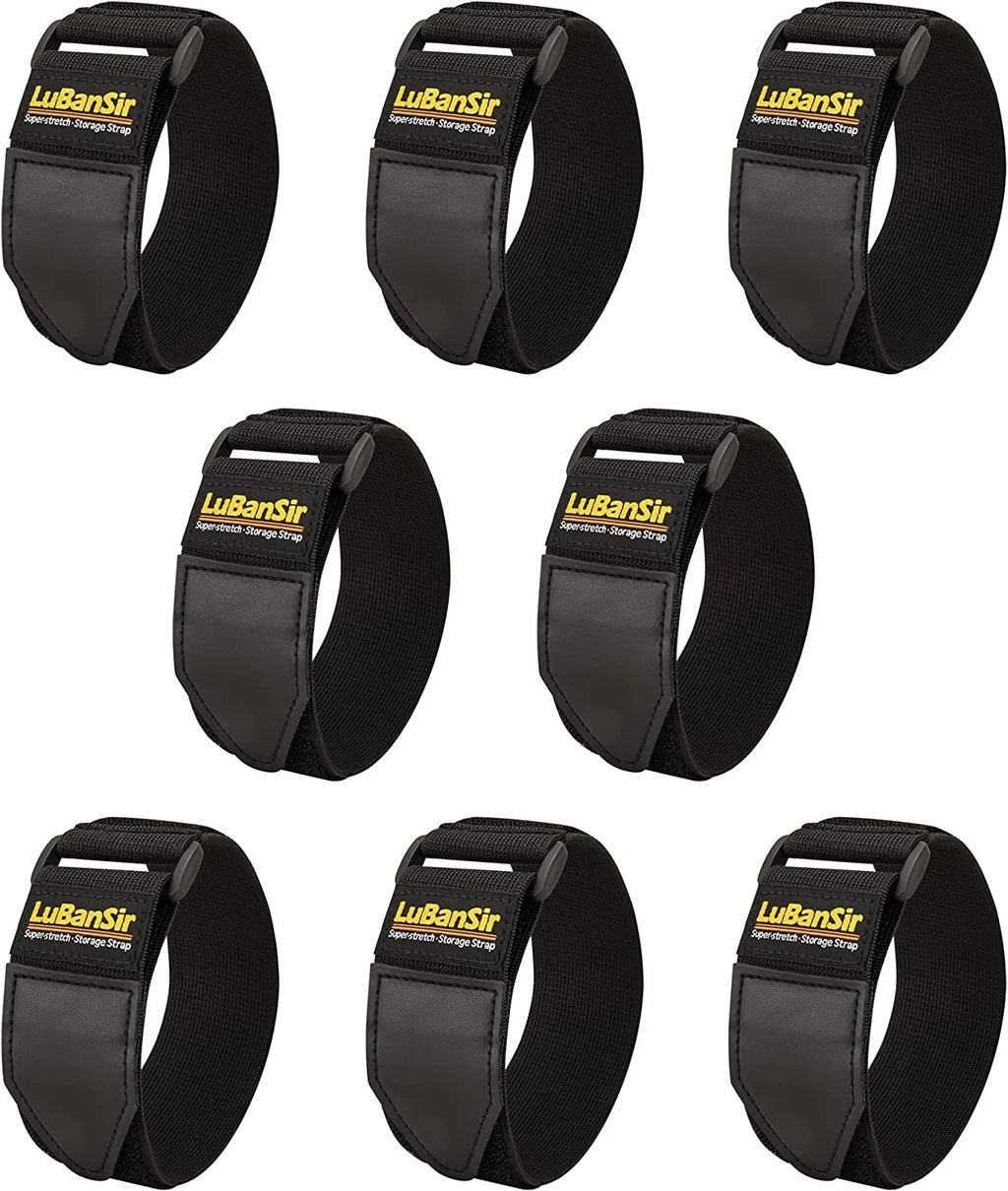 Cinch Sizetraps, 2" x 12" (8 Pack) Elastic Hook and Loop Sizetorage Sizetrap for Extension Cord, Cable, Cord Wrap, Rope