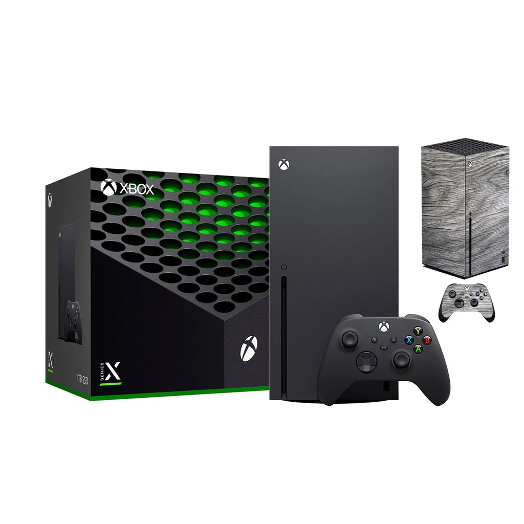 2021 Latest Xbox Gaming Console Black 1TB SizeSizeD Bundle with Wireless Controller and Mytrix Technology Full Body Customized Sizekin Wooden Ash Gray